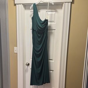 Chic Teal One-Shoulder Gown